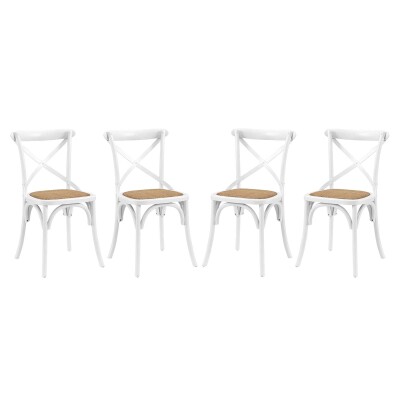 EEI-3482-WHI Gear Dining Side Chair (Set of 4) White