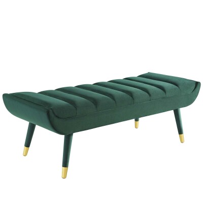 EEI-3484-GRN Guess Channel Tufted Performance Velvet Accent Bench Green