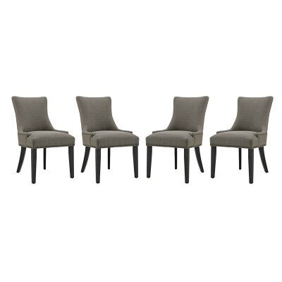 EEI-3497-GRA Marquis Dining Chair Fabric (Set of 4) Granite
