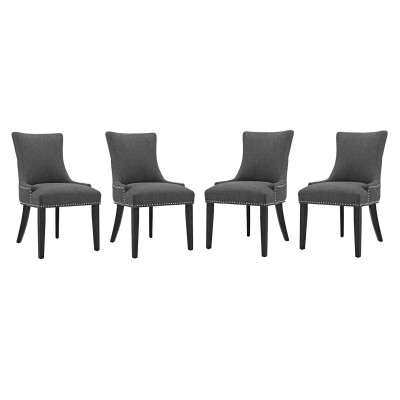 EEI-3497-GRY Marquis Dining Chair Fabric (Set of 4) Gray