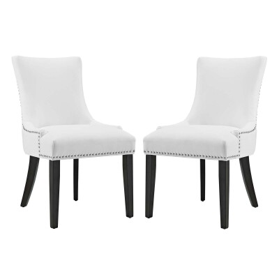 EEI-3498-WHI Marquis Dining Chair Faux Leather (Set of 2) White