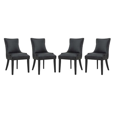 EEI-3499-BLK Marquis Dining Chair Faux Leather (Set of 4) Black