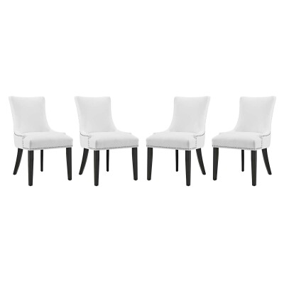 EEI-3499-WHI Marquis Dining Chair Faux Leather (Set of 4) White