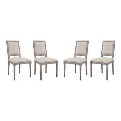 EEI-3501-BEI Court Dining Side Chair Upholstered Fabric (Set of 4) Beige