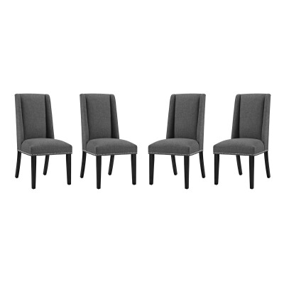EEI-3503-GRY Baron Dining Chair Fabric (Set of 4) Gray
