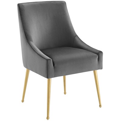 EEI-3508-GRY Discern Upholstered Performance Velvet Dining Chair Gray