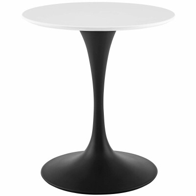 EEI-3510-BLK-WHI Lippa 28" Round Wood Dining Table