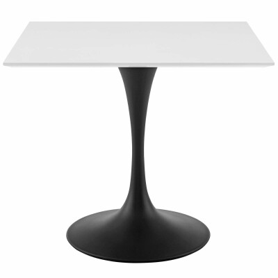 EEI-3514-BLK-WHI Lippa 36" Square Wood Top Dining Table