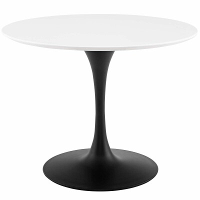 EEI-3521-BLK-WHI Lippa 40" Round Wood Dining Table