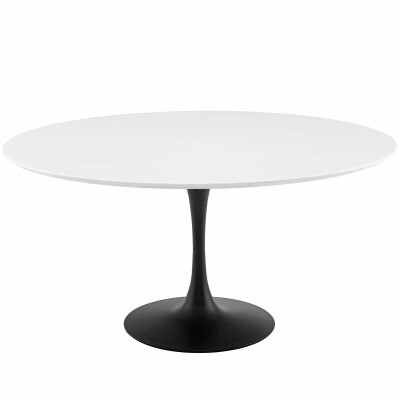 EEI-3524-BLK-WHI Lippa 60" Round Wood Dining Table