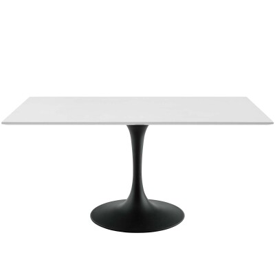EEI-3541-BLK-WHI Lippa 60" Rectangle Wood Dining Table