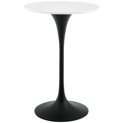EEI-3545-BLK-WHI Lippa 28" Round Wood Bar Table