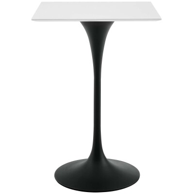 EEI-3546-BLK-WHI Lippa 28" Square Wood Top Bar Table