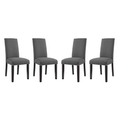 EEI-3552-GRY Parcel Dining Side Chair Fabric (Set of 4) Gray