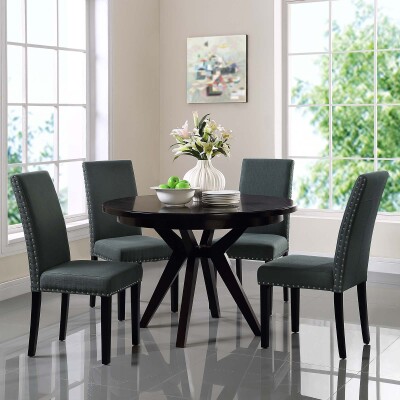 EEI-3552-GRY Parcel Dining Side Chair Fabric (Set of 4) Gray