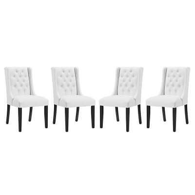 EEI-3556-WHI Baronet Dining Chair Vinyl (Set of 4) White