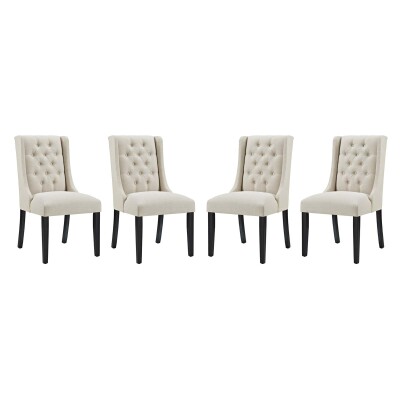 EEI-3558-BEI Baronet Dining Chair Fabric (Set of 4) Beige