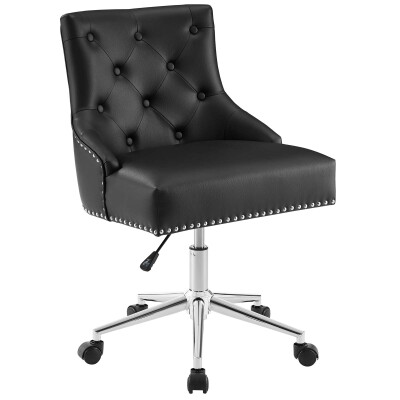 EEI-3608-BLK Regent Tufted Button Swivel Faux Leather Office Chair Black