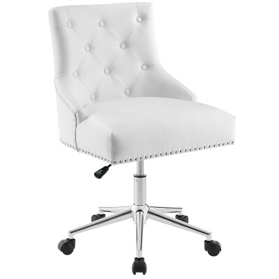 EEI-3608-WHI Regent Tufted Button Swivel Faux Leather Office Chair White