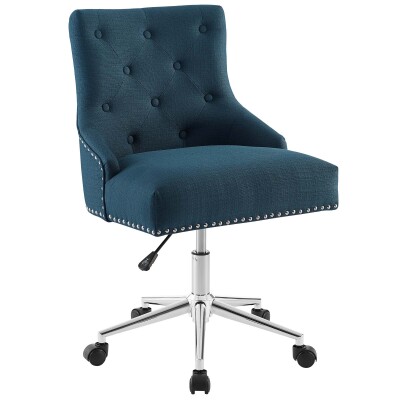 EEI-3609-AZU Regent Tufted Button Swivel Upholstered Fabric Office Chair Azure