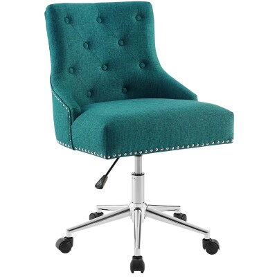 EEI-3609-TEA Regent Tufted Button Swivel Upholstered Fabric Office Chair Teal