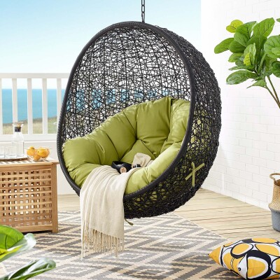 EEI-3636-BLK-PER Encase Swing Outdoor Patio Lounge Chair Without Stand Black Peridot