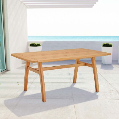 EEI-3699-NAT Orlean 57" Outdoor Patio Eucalyptus Wood Dining Table