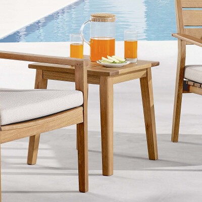 EEI-3712-NAT Viewscape Outdoor Patio Ash Wood End Table Natural
