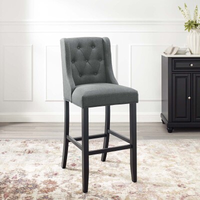 EEI-3741-GRY Baronet Tufted Button Upholstered Fabric Bar Stool Gray