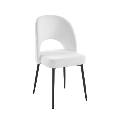 EEI-3801-BLK-WHI Rouse Upholstered Fabric Dining Side Chair Black White