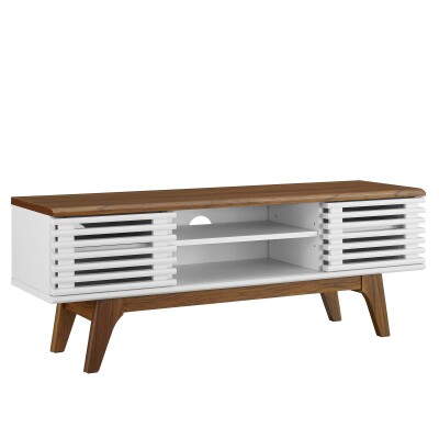 EEI-3837-WAL-WHI Render 46" Media Console TV Stand Walnut White