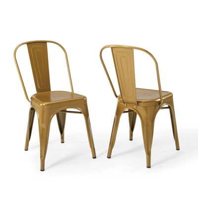 EEI-3859-GLD Promenade Bistro Dining Side Chair (Set of 2) Gold