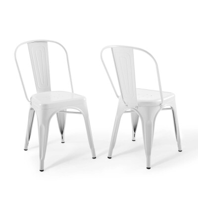 EEI-3859-WHI Promenade Bistro Dining Side Chair (Set of 2) White