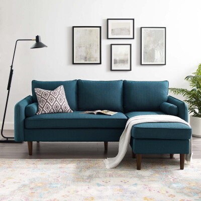 EEI-3867-AZU Revive Upholstered Right or Left Sectional Sofa Azure