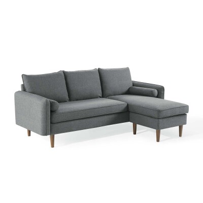 EEI-3867-GRY Revive Upholstered Right or Left Sectional Sofa Gray