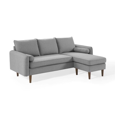 EEI-3867-LGR Revive Upholstered Right or Left Sectional Sofa Light Gray