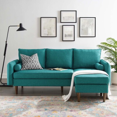 EEI-3867-TEA Revive Upholstered Right or Left Sectional Sofa Teal