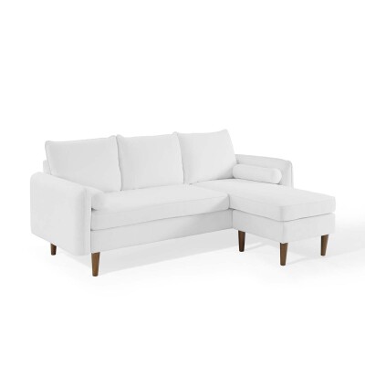 EEI-3867-WHI Revive Upholstered Right or Left Sectional Sofa White
