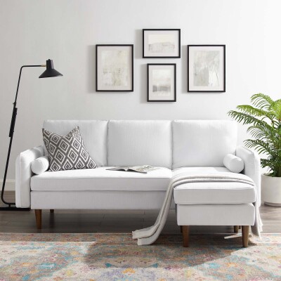 EEI-3867-WHI Revive Upholstered Right or Left Sectional Sofa White