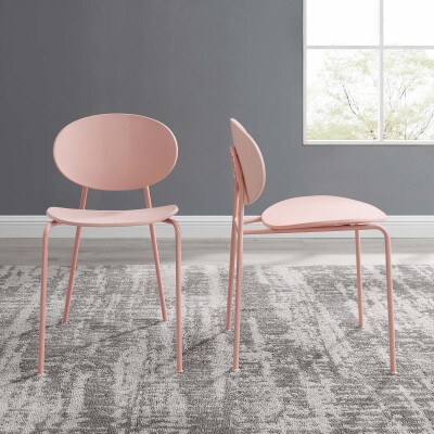 EEI-3902-PNK Palette Dining Side Chair (Set of 2) Pink