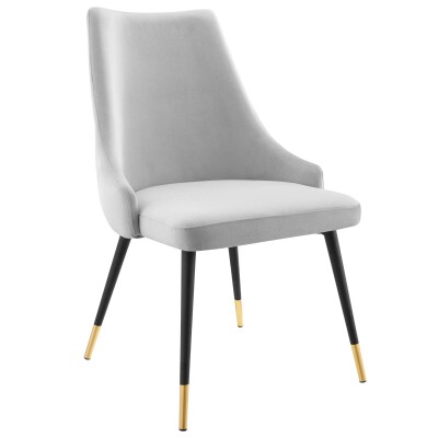 EEI-3907-LGR Adorn Tufted Performance Velvet Dining Side Chair in Light Gray