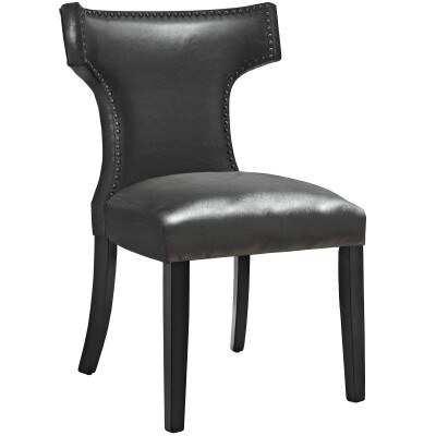 EEI-3922-BLK Curve Vinyl Dining Chair Black