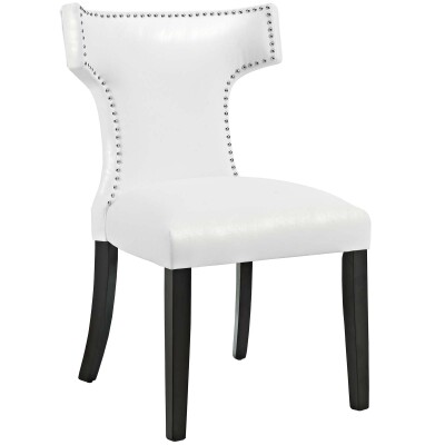EEI-3922-WHI Curve Vinyl Dining Chair White