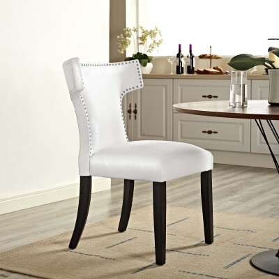EEI-3922-WHI Curve Vinyl Dining Chair White
