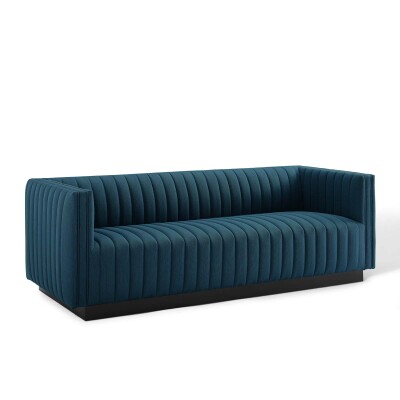 EEI-3928-AZU Conjure Tufted Upholstered Fabric Sofa Azure