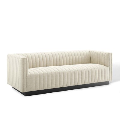 EEI-3928-BEI Conjure Tufted Upholstered Fabric Sofa Beige