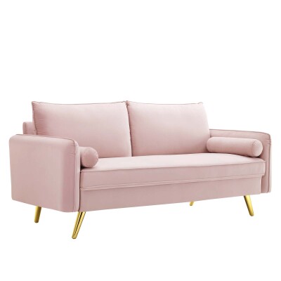 EEI-3988-PNK Revive Performance Velvet Sofa Pink