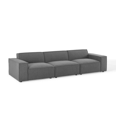 EEI-4112-CHA Restore 3 Piece Sectional Sofa in Charcoal