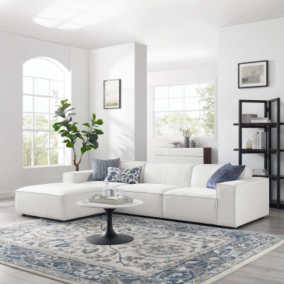 EEI-4113-WHI Restore 4 Piece Sectional Sofa in White
