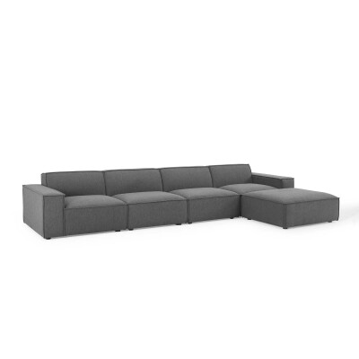 EEI-4115-CHA Restore 5 Piece Sectional Sofa in Charcoal